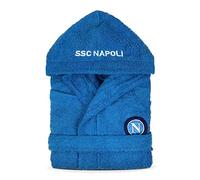 SSC NAPOLI Official Children's Terry Bathrobe Gift Idea Football 100% Cotton, azure, 13-14