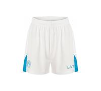 SSC NAPOLI Pantaloncino Gara Home Ea7 Football Shorts, White/Light Blue, M Corto