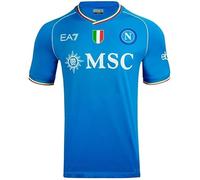 SSC NAPOLI Race Shirt, EA7, Tricolour Shield, Dry Touch Technical Fabric, 2023/2024 Blue