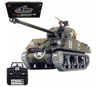 Ssccgym Remote Control Heavy Tank M4A3 RC Battle War Military Vehicle Metal Steel Wave Box Simulation Smoke Shooting Sound Effect Collection Entry-Level Model (Professional RC Tank)
