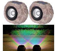 SSCDFDC 2pack Outdoor Solar Rock Lights, Waterproof LED Colored Garden Landscape Light, Super Bright Solar Stone Statue Spot Light for Paths, Walkways,Yard, Patio.