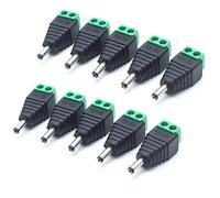 Sscon 10pcs Male DC Power Connector 3.5mm x 1.35mm Cable Jack Adapter Connector Plug for CCTV Security Camera, Green