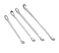 Sscon 4pcs Stainless Steel Lab Spatula Lab Spoon Micro Scoop with Double Spoon Head 16cm, 18cm, 20cm, 22cm