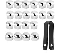 SSCOR Car Wheel Nut Covers Caps for N-issan March,20pieces Wheel Bolt Nut Cap Tyre Hub Set,Hexagonal Tyre Nut Covers Cap Dust Proof Accessories,With Removal Tool,C-Silver-19mm