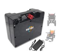 SSCYHT 24V25AH, 24V 10AH 12AH 15AH 18AH 20AH 25AH 30AH 35AH 40AH Folding Wheelchair Lithium Battery 24 Volt Removable Battery Pack for 50W 250W 500W 750W 1000W Motor