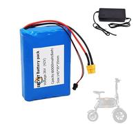SSCYHT 36V6Ah+Charger, 36V 6Ah Lithium Battery Pack 36 Volts 6000mAh Electric Scooter Battery Replacement for 216W Motor with XT60 + SM Port