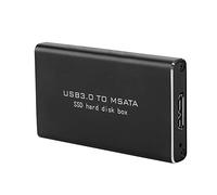 SSD Hard Drive Enclosure, Portable USB3.0 to MSATA SSD Hard Disk Box,6Gbps Fast Speed MSATA/Mini PCI-E SSD Solid State Disk Enclosure Hard Disk Box,30 * 30/50mm Black KzHgIdRY