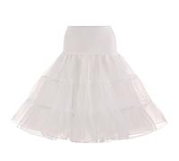 SSDH 1950s Retro Rockabilly Underskirt Swing Vintage Tulle Tutu Petticoat Skirt Half Slips (UK, Alpha, XL, Regular, Regular, White)