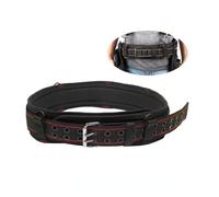 SSDH Heavy Duty Work Belt Scaffolding Professional Heavy Duty Leather Work Tool Belt Holds Most Carpenter and Contractor Bags, Clips and Tool Racks for Worker Jobs (Red)