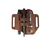 SSDH Leather Tactical Tool Belt - Multifunctional Holder for Key, Flashlight, Gadgets for Electrician, Woodworking or Outdoor Camping, Hiking Adventure (Brown)