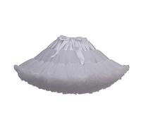 SSDH Lolita Cosplay Petticoat A-Line Puffy Tutu Skirt Layered Tulle Ballet Dance Pettiskirts Big Bowknot Underskirt (UK, Alpha, One Size, Regular, Regular, White)