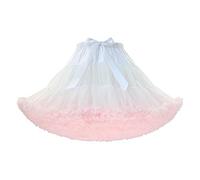 SSDH Lolita Cosplay Petticoat A-Line Puffy Tutu Skirt Layered Tulle Ballet Dance Pettiskirts Big Bowknot Underskirt (UK, Alpha, One Size, Regular, Regular, Pink)