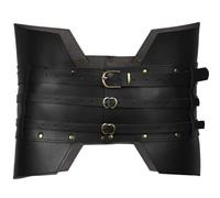 SSDH Medieval Wide Leather Armor Belt - Handmade Steampunk Cosplay Costume Accessory for Women & Men - Renaissance, Viking, Knight, Antique (Black)