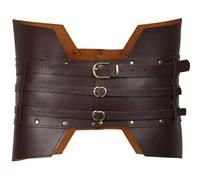SSDH Medieval Wide Leather Armor Belt - Handmade Steampunk Cosplay Costume Accessory for Women & Men - Renaissance, Viking, Knight, Antique (Brown)
