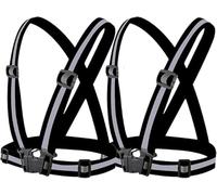 SSDH Reflective Safety Vests 2pcs Adjustable High Visibility Unisex Work Vests (Black)