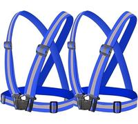SSDH Reflective Safety Vests 2pcs Adjustable High Visibility Unisex Work Vests (Blue1)