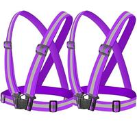 SSDH Reflective Safety Vests 2pcs Adjustable High Visibility Unisex Work Vests (Purple)