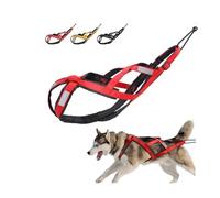 SSDHUA Dog Sled Harness Waterproof Nylon with Reflective Strips Durable Running Harness for Large Dogs (Red, XXL)