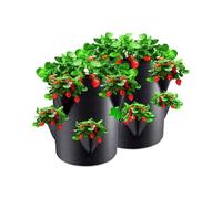 Ssdkpe 2 Pack Strawberry Planter Outdoor, Strawberry Grow Bags, Strawberries Planter Plant Grow Bags With 6 Hole, 7 Gallons Reinforce Handle Strawberries Planteres For The Garden Courtyard Balcony