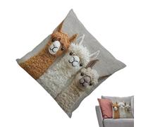 Ssdkpe Animal Print Pillow Covers,Modern Style Cushion Sleeve - 17.7x17.7in Alpaca Print Decorative Pillow Covers,for Living Room Bedroom Farmhouse Chair Workplace Dorm Cabin Car Interior