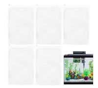 Ssdkpe Aquarium Mesh Bag, 5X Reusable Fine Mesh Bag for Fish Tank Filter, Freshwater and Saltwater Water Purification Accessory Zipper Closure for Zeolite, Peat