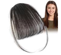 Ssdkpe Clip Bangs Human Hair, Human Hair Bangs Extensions, Neat Bangs Hair Extension, French Bangs Clip, Fake Bangs Fringe, Stylish Fringe Hairpieces For Dinner Date