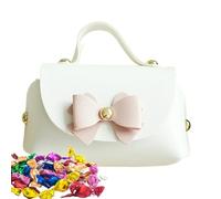 Ssdkpe Leather Goodie Bags | Bowknot Boxes with Handle Reusable - PU Leather Candy Bags Wedding Treat Box Birthday Favor Bags for Baby Showers