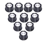 SSDXFJZR 10pcs Silver Tone Top Rotary Knobs for 6.4mm/0.25" Dia.Shaft 3590s Potentiometer Switch Knob Top Diameter:23mm