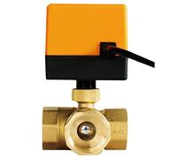 SSDXFJZR DN15 DN20 DN25 DN40 3 Ways Motorized Ball Valve 220V 12V 24V 3-Wire 2 Control Durable Brass Electric 1Pcs(AC220V,DN40)