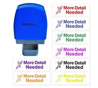 SSEELL More Detail Needed Reward Stamp Self Inking for School Student Teacher Homework Feedback Stamp Rubber Flash Stamp Self-Inking Pre-Inked RE-inkable School Stationary - Hot Pink Ink Color