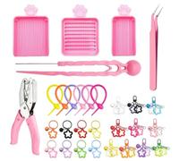 SSFGSDGG 2.6 mm Mini Fuse Beads Kit, Tool Accessory Set for Pixel Art | Single Needle Tweezer, Aligner Tray, Hole Punch, Keychains for Iron Bead Art, Making Charms Pendants, Gift for Craft Lovers