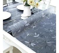 SSFMSF Thickened Tablecloth PVC Protective Film Is Waterproof, Heat-Resistant Wear-Resistant Easy To Clean And Non-Slip, Suitable For Dining Tables. (Flower, 2mm - 90 x 160 cm Rectangle)