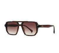 SSFVTTL Fashion Sunglasses Men Gradient Uv400 Vintage Rivets Women Trending(Brown tea gradient)
