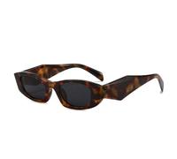 SSFVTTL Popular Fashion Polygon Cat Eye Women Sunglasses Vintage Men(Leopard grey)