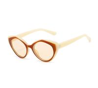 SSFVTTL Retro Leopard Print Gradient Cat Eye Women Sunglasses Contrast Color Frame Personality Men Uv400(brown champagne)