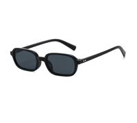 SSFVTTL Small Rectangle Sunglasses Women Fashion Candy Color Rivets Men Punk Eyewear Uv400(Black-Black)
