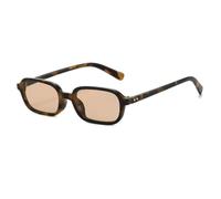 SSFVTTL Small Rectangle Sunglasses Women Fashion Candy Color Rivets Men Punk Eyewear Uv400(Leopard-LightBrown)