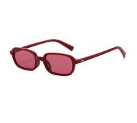 SSFVTTL Small Rectangle Sunglasses Women Fashion Candy Color Rivets Men Punk Eyewear Uv400(Red-Red)