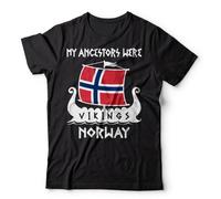 SSGTCKFM Norway Viking T-Shirt Viking Ancestry Heritage T-Shirt My Ancestors were Vikings Black