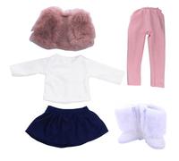 Ssguopte 18 Inch Doll Clothes 5PCS Mini American Doll Clothes Cute Winter Outfits Include Vest, T-Shirt, Skirt, Pants, Shoes for 18 Inch Girls