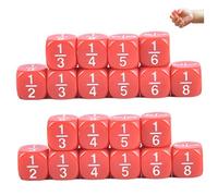 Ssguopte 20 fraction dice set, multi sided teaching dice, mathematics teaching aids, red model