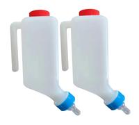 Ssguopte 2Pcs Baby Bottles, 800ml Lamb Baby Bottle with Scale Hanging Plastic Milk Feeder Bottle Little Goat Calf Sheep Nursing Bottle with Handle