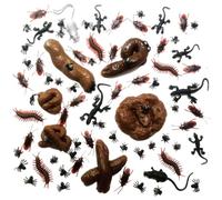 Ssguopte 80PCS Fake Poop Bugs Prank Set 6 Poop Shapes + 6 Imitation Insects with Bag Funny Gag Toys for April Fools, Halloween