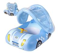 Ssguopte Baby Float with Canopy, Inflatable Car Shape Toddler Pool Float with Seat & Steering Wheel for Girls, Boys 1-6 Years
