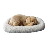 Ssguopte Breathing Golden Retriever Stuffed Animal, Realistic Interactive Sleeping Dog on Pad with Battery-Operated Breathing Feature for Kids