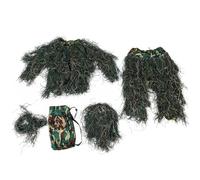 Ssguopte Ghillie Suit for Kids Height 51.18-59.06 inch, 5 in 1 Breathable 3D Camo Suit, Hunting Clothes Including Jacket, Pants, Hood, Carry Bag