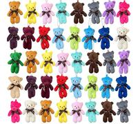 Ssguopte Mini Teddy Bears, 48PCS 4.7x2.8 Inch Colorful Plush Small Teddy Bears, Mini Stuffed Animals for DIY Keychain, Bag Crafts, Birthday & Graduation Party Gifts