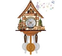 Ssguopte Premium Cuckoo Clock, Charming Cuckoo Clocks for Wall with Pendulum 9x5x2 Antique Birdhouse Wall Cuckoo Clock for Living Room, Study and Kids Room