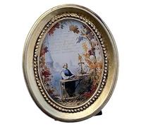 Ssguopte Premium Oval Picture Frame, 4x3.5 Golden Antique Picture Frames, Resin Picture Frame Wall Mount or Tabletop Dust-Proof Vintage Frames for Dining Room and Bedroom, Photo Gallery