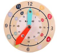 Ssguopte Teaching Clock, 3 Layers Interesting Educational Composite Wood 15x15cm Cute Kid Teaching Clock for School Classrooms Homes